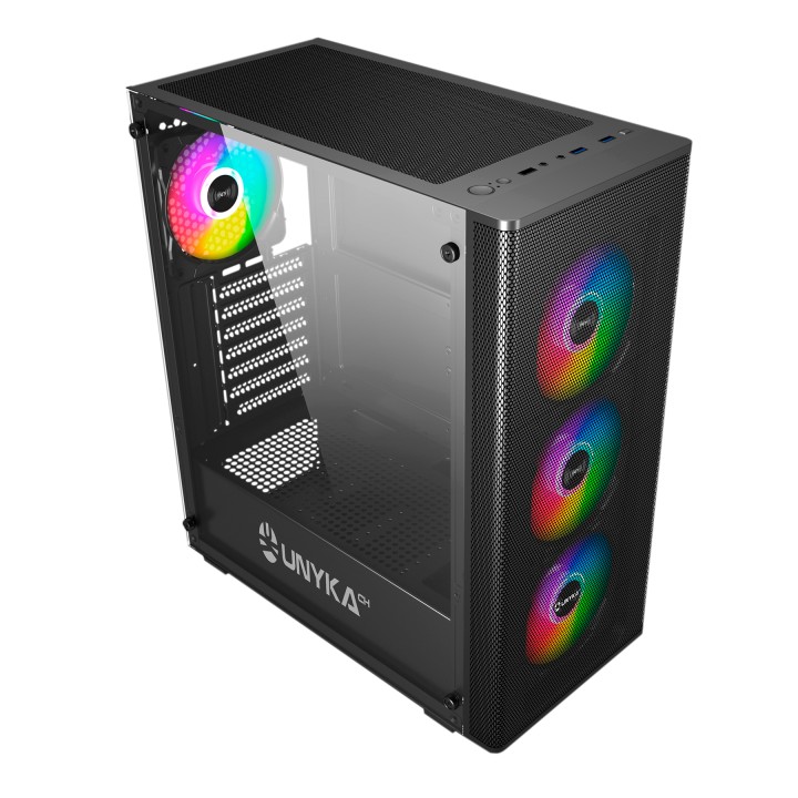 Caja UNYKA Mir 100 ARGB USB-A ATX Negra (UK511303)