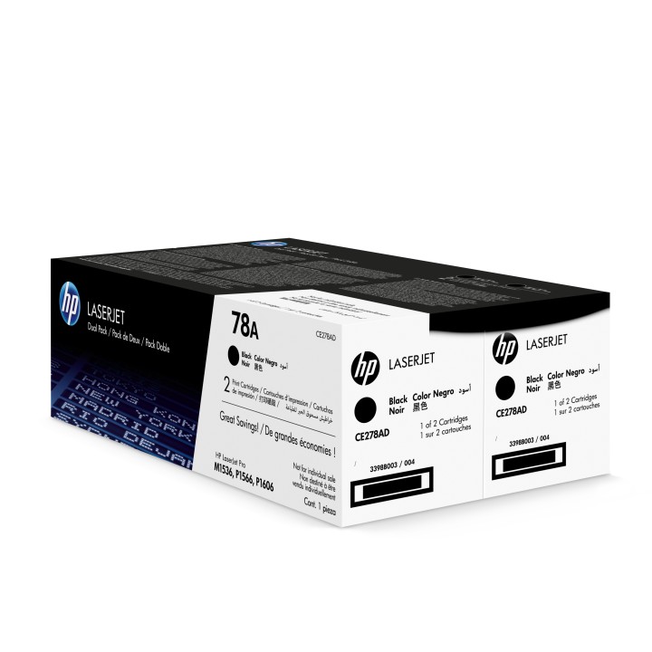 Toner HP LaserJet Pro 78A Pack 2 Negro (CE278AD)