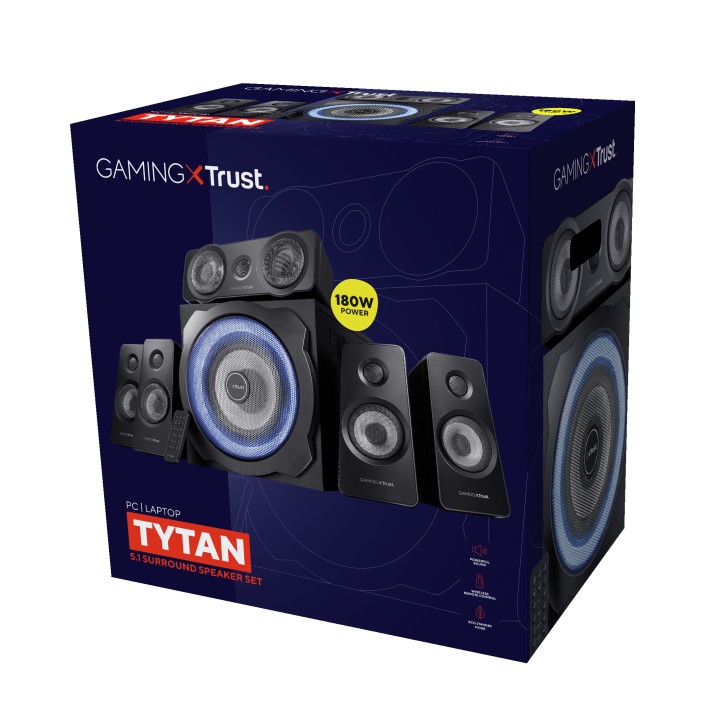 Altavoces Trust GXT658 Tytan 5.1 90W 3.5mm Negro(21738)