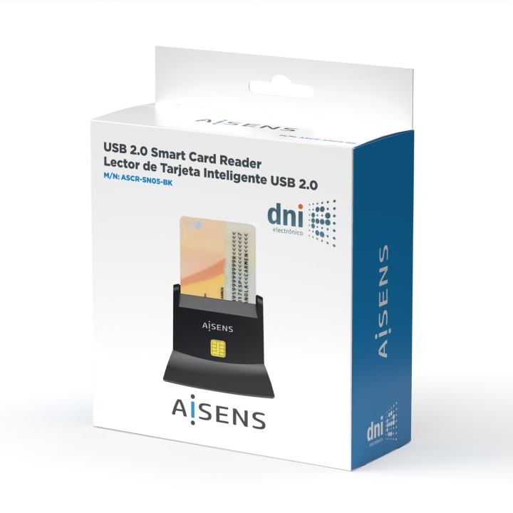 Lector AISENS DNIe USB 2.0 Negro (ASCR-SN05-BK)