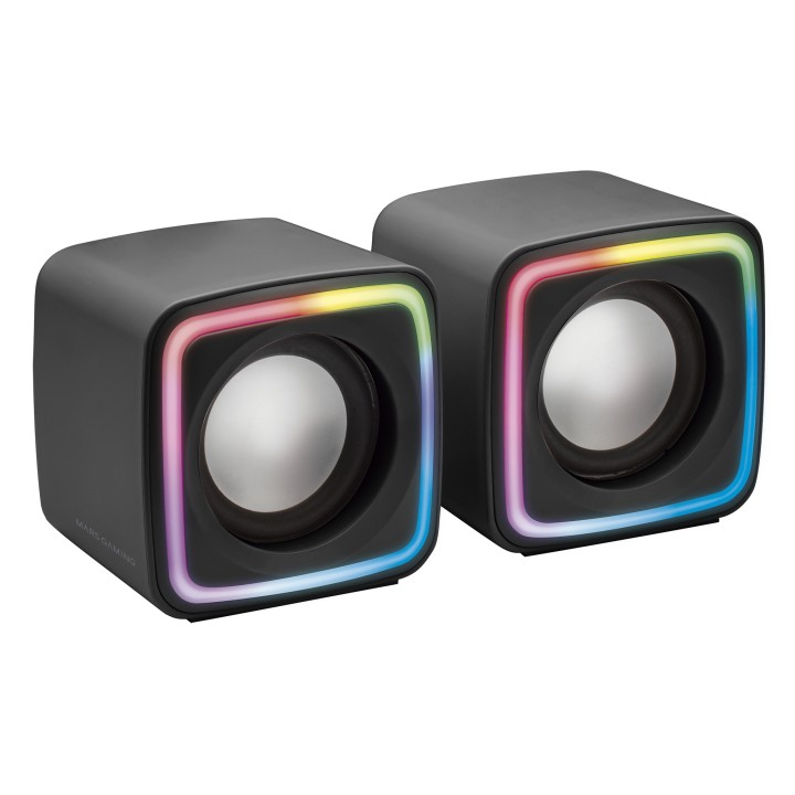 Altavoces Mars Gaming DSP 8W 2.0 RGB Negros (MSCUBE)