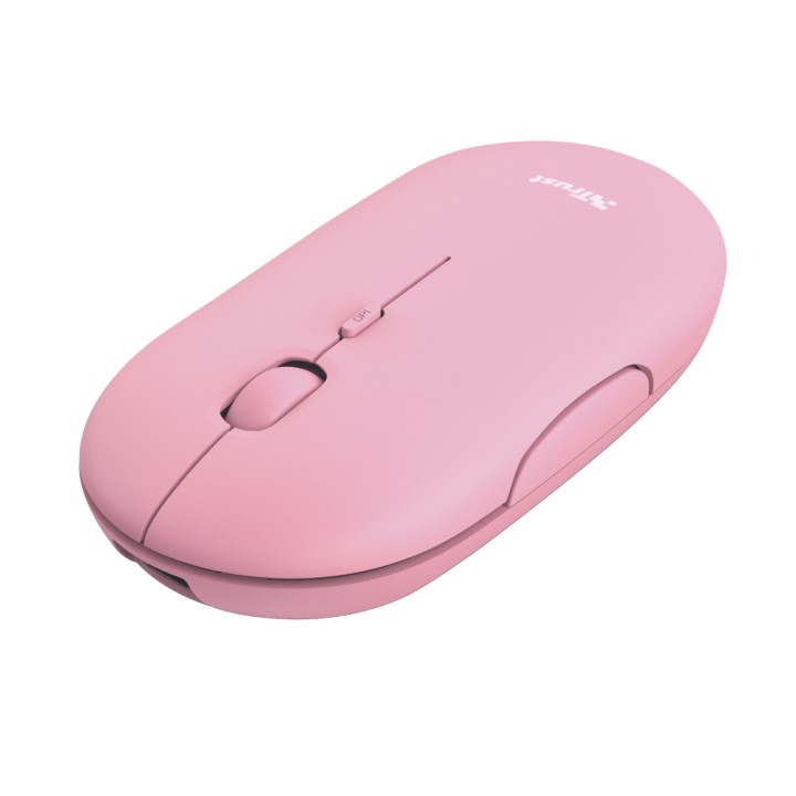 Ratón Trust Puck Óptico RF 2.4GHz Bluetooth Rosa(24125)