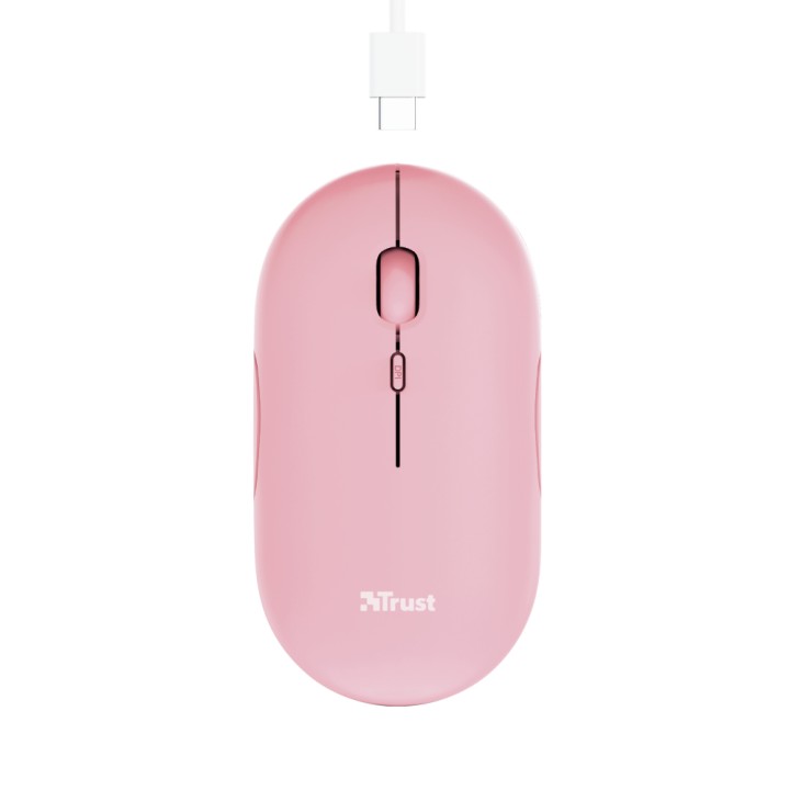 Ratón Trust Puck Óptico RF 2.4GHz Bluetooth Rosa(24125)
