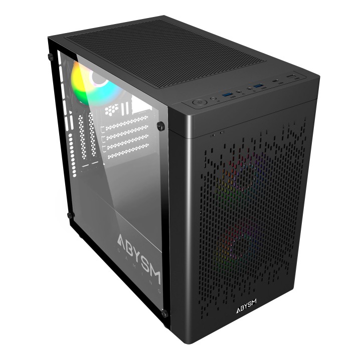 Caja Abysm Danubio Inva MX202 RGB mATX Negra (AB123011)