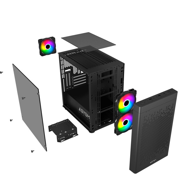 Caja Abysm Danubio Inva MX202 RGB mATX Negra (AB123011)