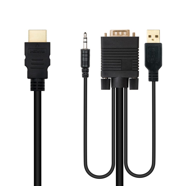 Nanocable HDMI/M a VGA/Jack/USB-A/M Negro (10.15.4350)