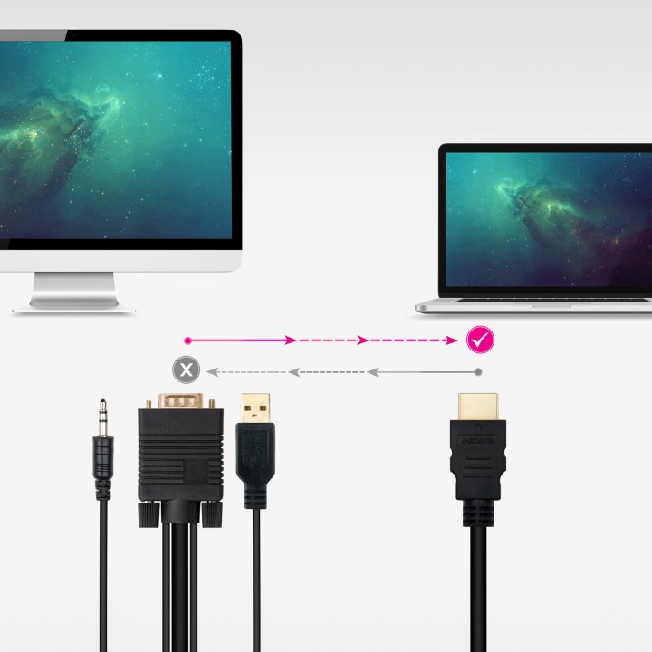 Nanocable HDMI/M a VGA/Jack/USB-A/M Negro (10.15.4350)