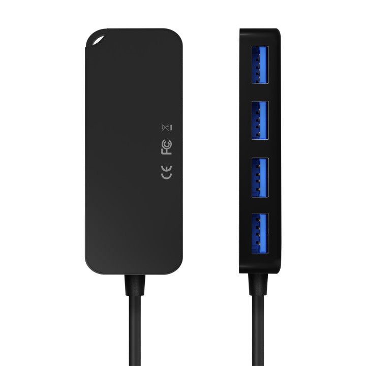 Hub AISENS USB-C 3.0 a 4xUSB-A 3.0 Negro (A109-0716)