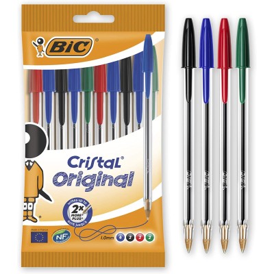 BIC BOLÍGRAFO CRISTAL ORIGINAL BLISTER 10 UNIDADES VARIADAS