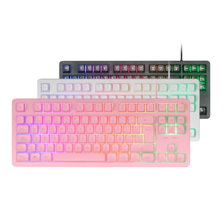 Teclado Mars Gaming TKL H-Mech USB FRGB Rosa (MK023PES)