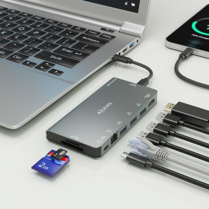 Dock Station AISENS USB-C a HDMI/USB (ASUC-8P015-GR)
