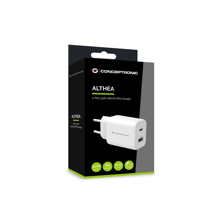 Cargador de Pared CONCEPTRONIC 33W USB-A/C (ALTHEA11W)