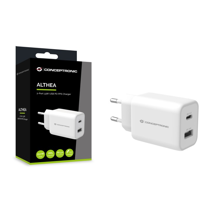 Cargador de Pared CONCEPTRONIC 33W USB-A/C (ALTHEA11W)