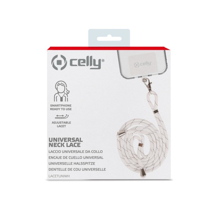Cordón de Sujeción CELLY Cover Blanco (LACETUNIWH)