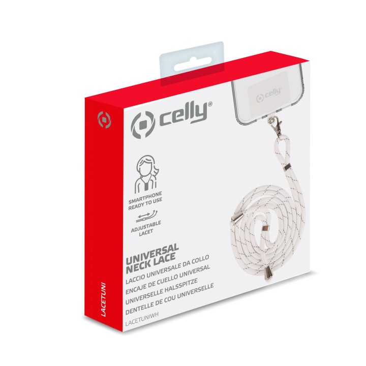 Cordón de Sujeción CELLY Cover Blanco (LACETUNIWH)