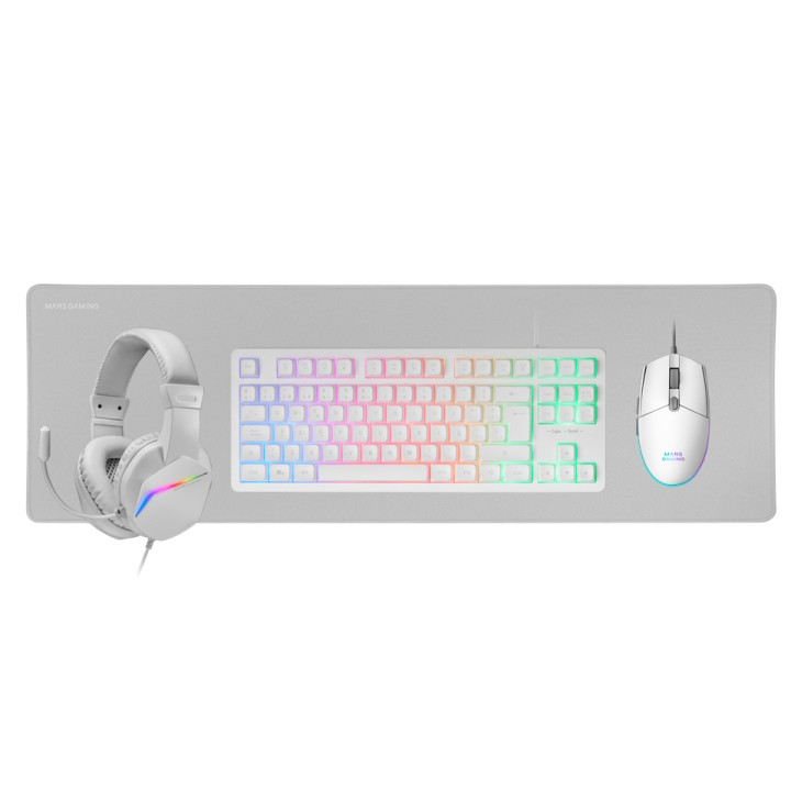 Pack Mars Gaming T+Ratón+Auric+Alf Blanco (MCPRGB3WES)