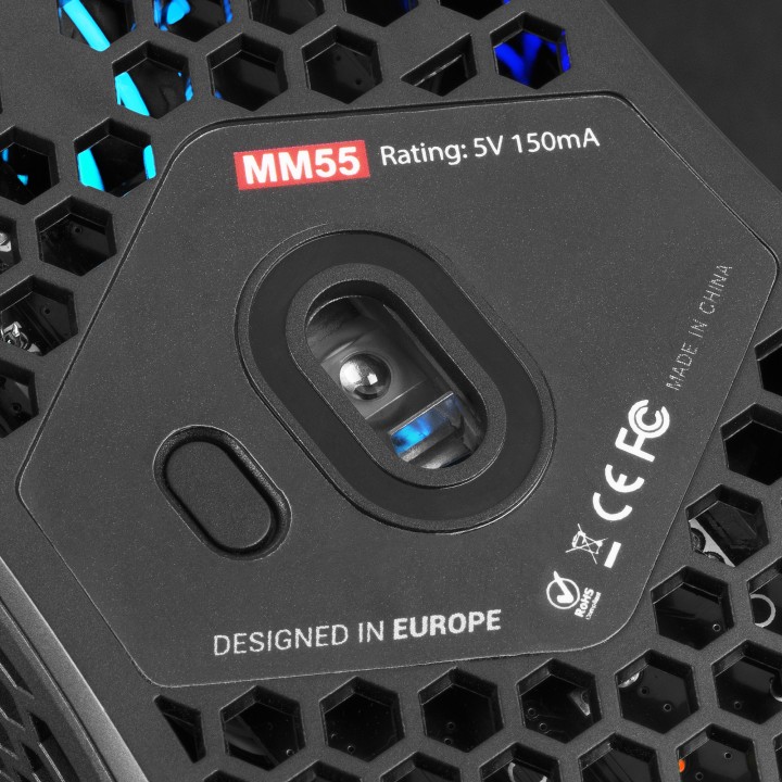 Ratón Mars Gaming RGB USB-A 12800dpi Negro (MM55)