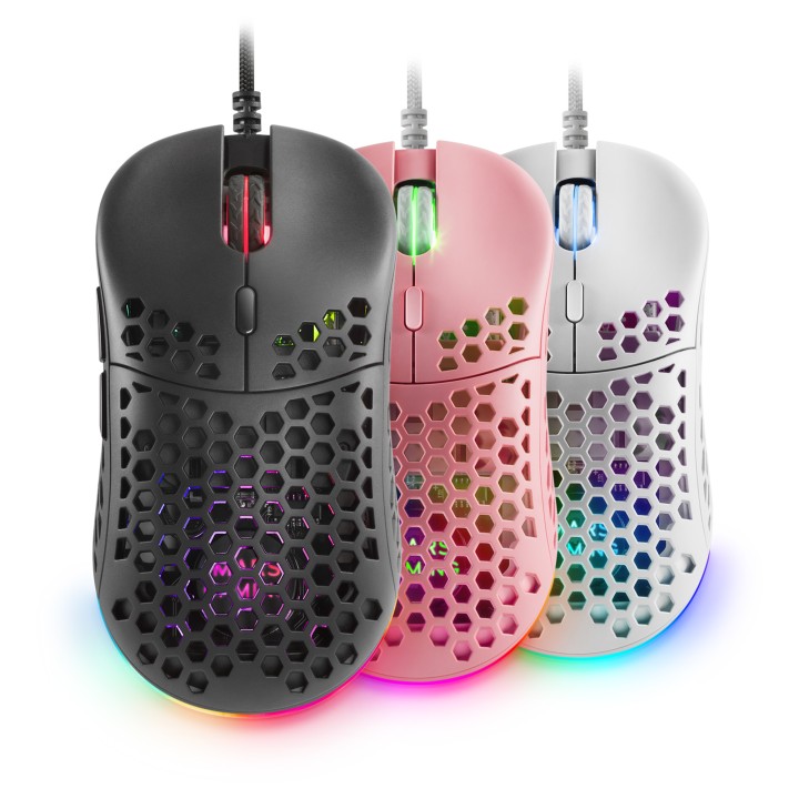 Ratón Mars Gaming RGB USB-A 12800dpi Negro (MM55)