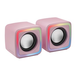 Altavoces Mars Gaming DSP 8W 2.0 USB RGB Rosa (MSCUBEP)