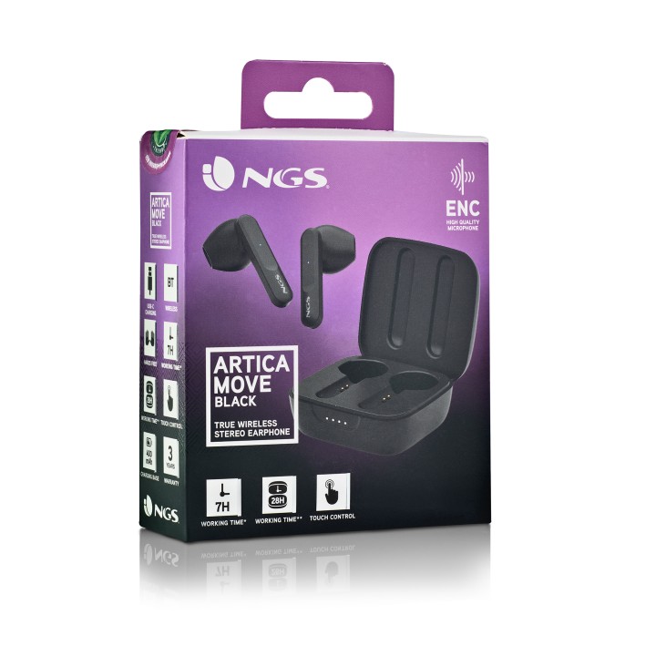 Auriculares NGS In-Ear BT 5.3 Negros (ARTICAMOVEBLACK)