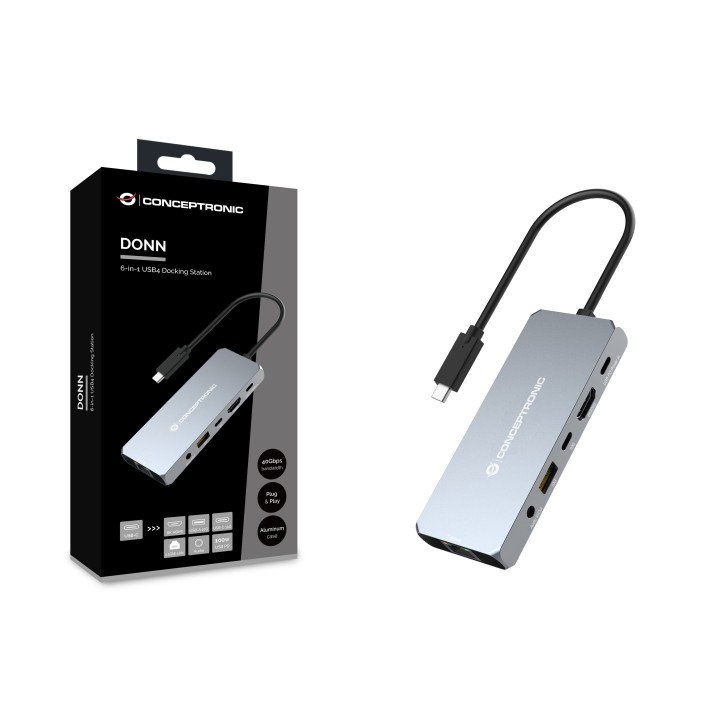 Dock CONCEPTRONIC 6en1 USB4 a HDMI/USB/RJ45 (DONN22G)