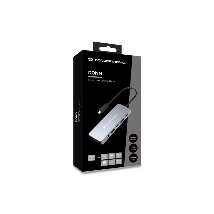 Dock CONCEPTRONIC 6en1 USB4 a HDMI/USB/RJ45 (DONN22G)