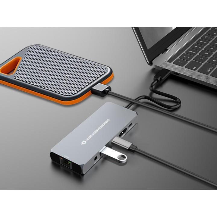 Dock CONCEPTRONIC 6en1 USB4 a HDMI/USB/RJ45 (DONN22G)