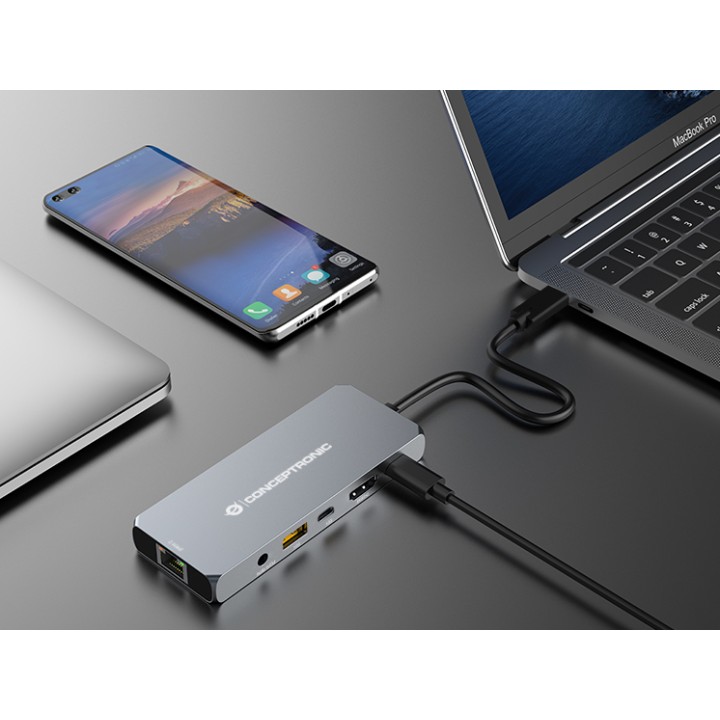 Dock CONCEPTRONIC 6en1 USB4 a HDMI/USB/RJ45 (DONN22G)