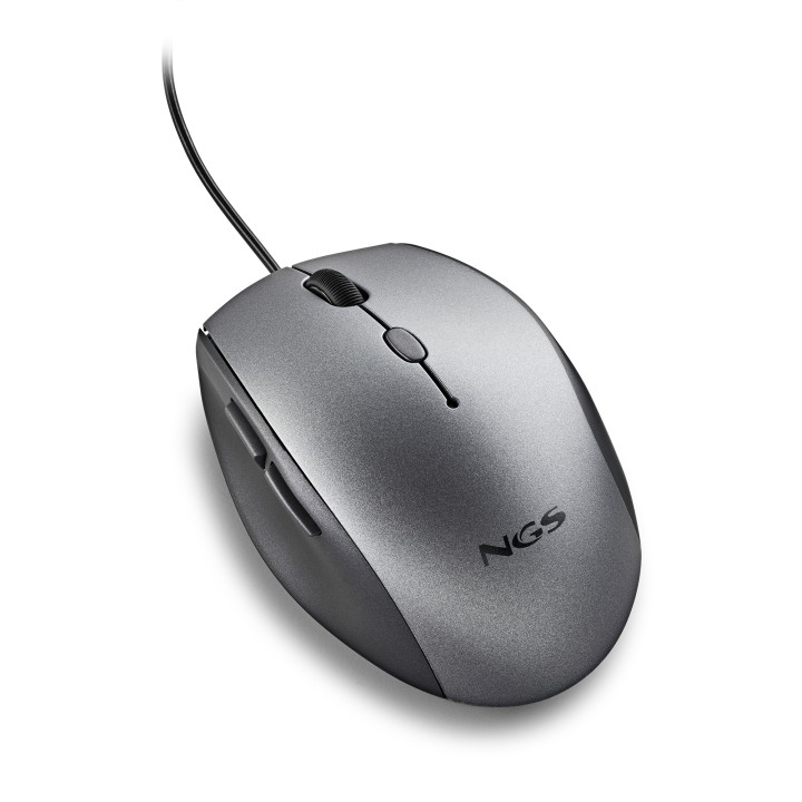 Ratón NGS Ergonómico Óptico USB 1600dpi Gris (MOTHGRAY)