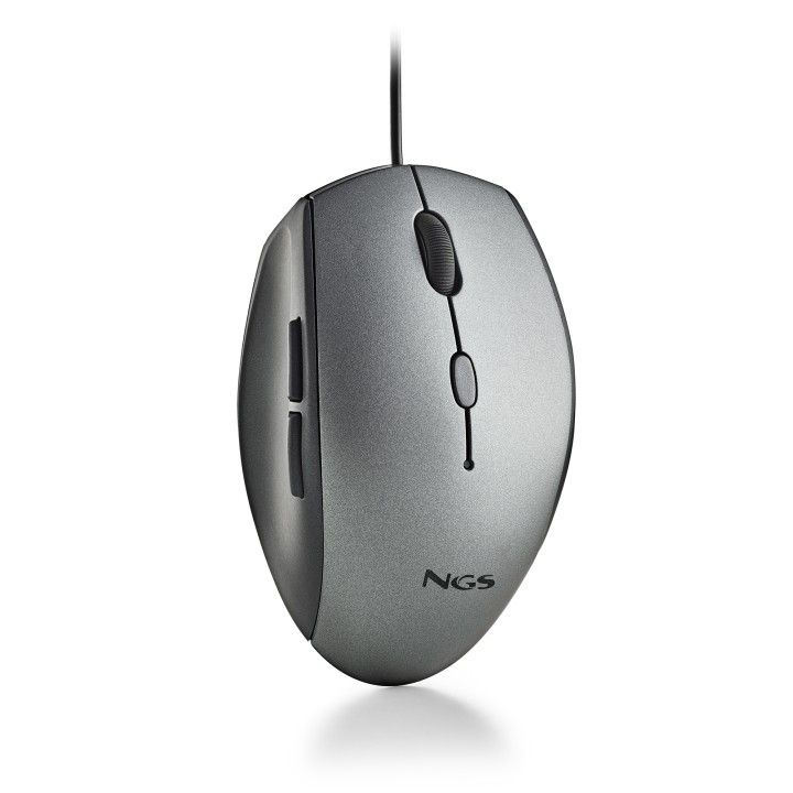 Ratón NGS Ergonómico Óptico USB 1600dpi Gris (MOTHGRAY)