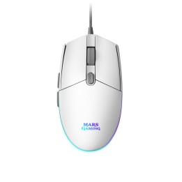 Ratón Mars Gaming Óptico RGB USB-A 3200dp Blanco (MMGW)