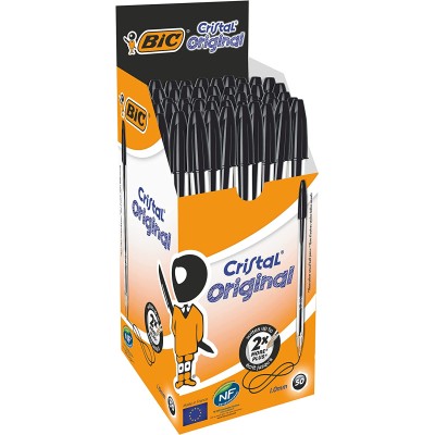 BIC BOLÍGRAFO CRISTAL ORIGINAL NEGRO CAJA 50 UNIDADES