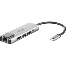 Hub D-Link USB-C a HDMI RJ45 USB-C 2xUSB 3.0 (DUB-M520)