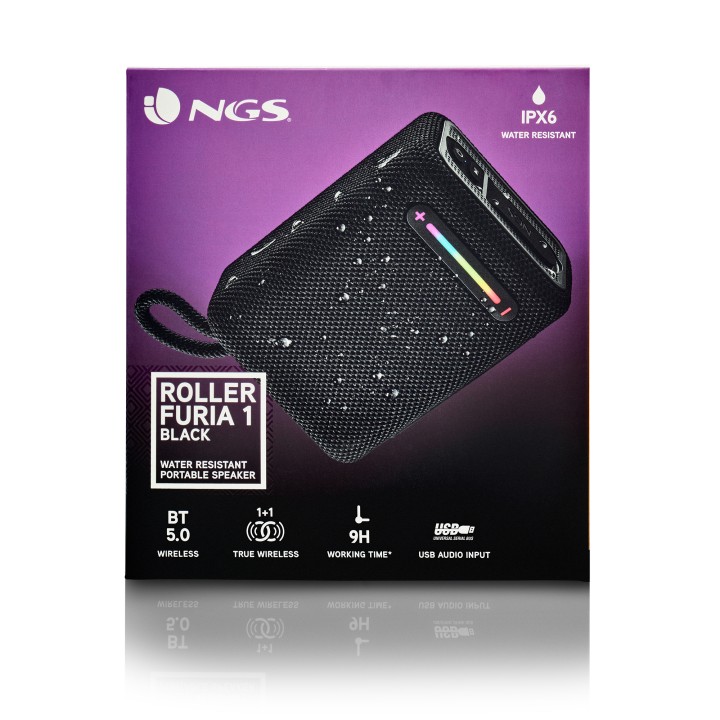 Altavoz NGS 15W Bluetooth USB Negro (ROLLERFURIA1BLACK)