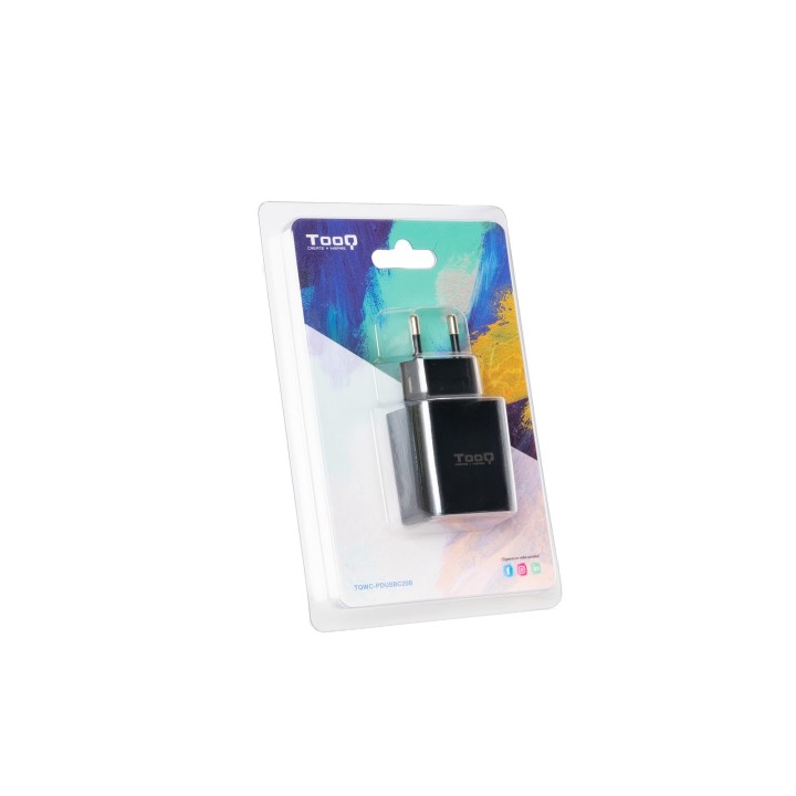 Cargador Pared TooQ USB-C 20W Negro (TQWC-PDUSBC20B)