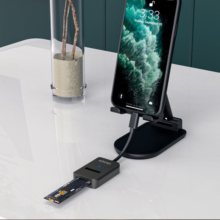 Dock AISENS USB-C SSD M.2 SATA/NVMe (ASUC-M2D011-BK)
