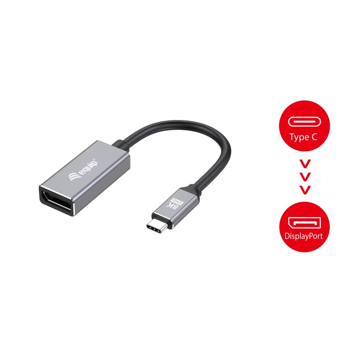 Cable EQUIP USB-C/M a DP/H Negro/Gris (EQ133493)
