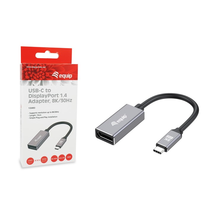 Cable EQUIP USB-C/M a DP/H Negro/Gris (EQ133493)