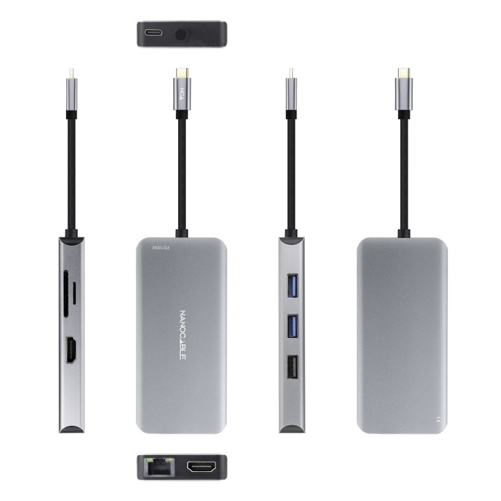 Dock Nanocable USB-C a USB/HDMI/PD Gris (10.16.1009)