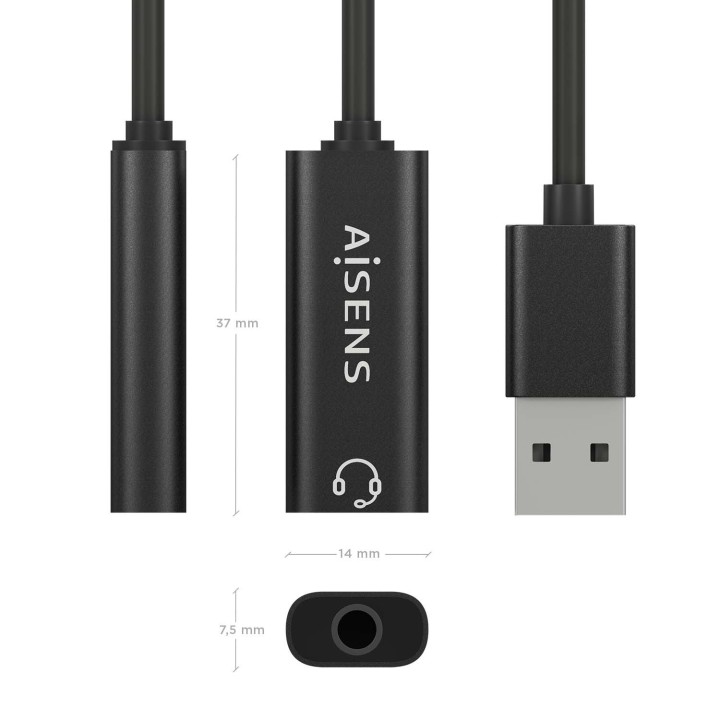 Tarjeta de Sonido AISENS USB/M-3.5mm/H (A106-0770)