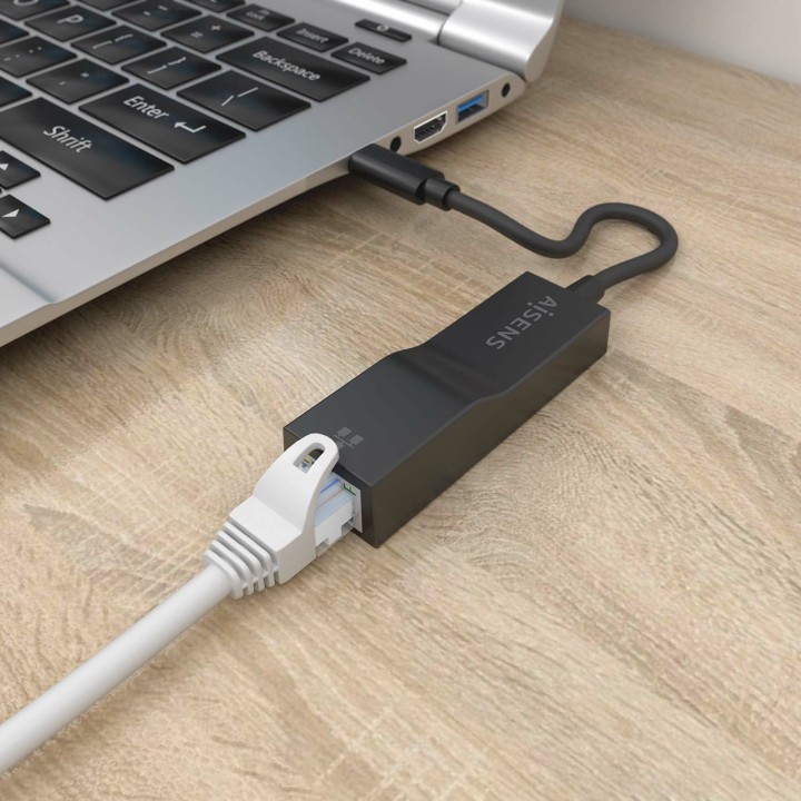 Adaptador AISENS USB-C/M a RJ45/H 11cm Negro(A109-0765)