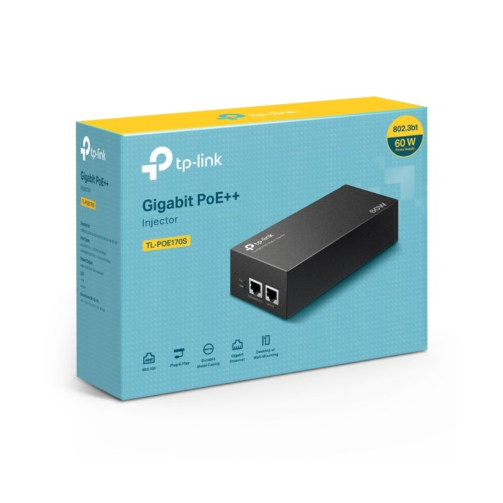 Inyector TP-Link PoE++ 2p Gigabit Negro (TL-POE170S)
