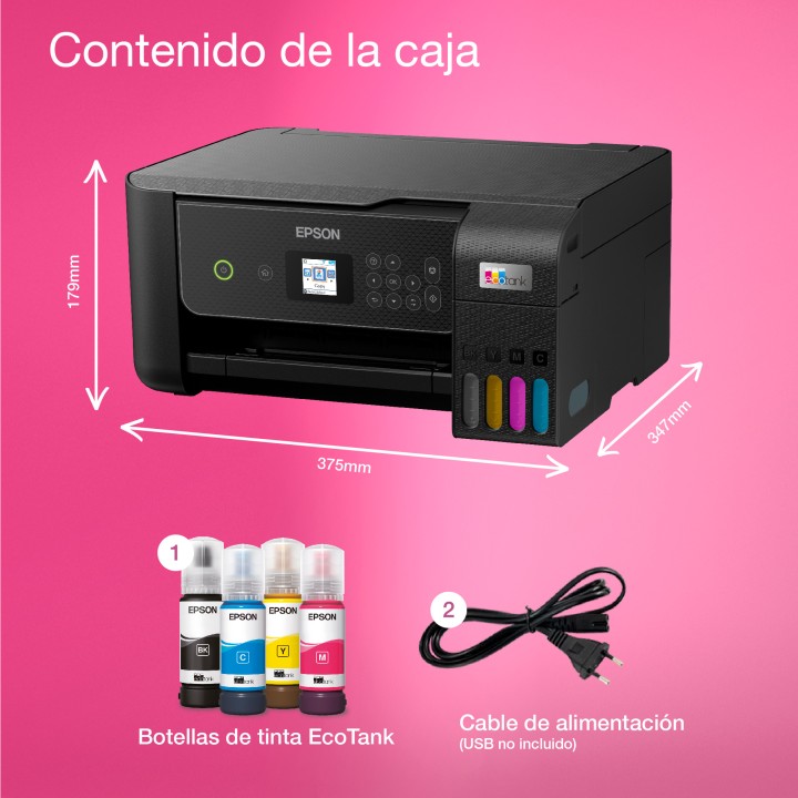 Multif Epson Ecotank ET-2870 A4 Color Negra(C11CJ66421)