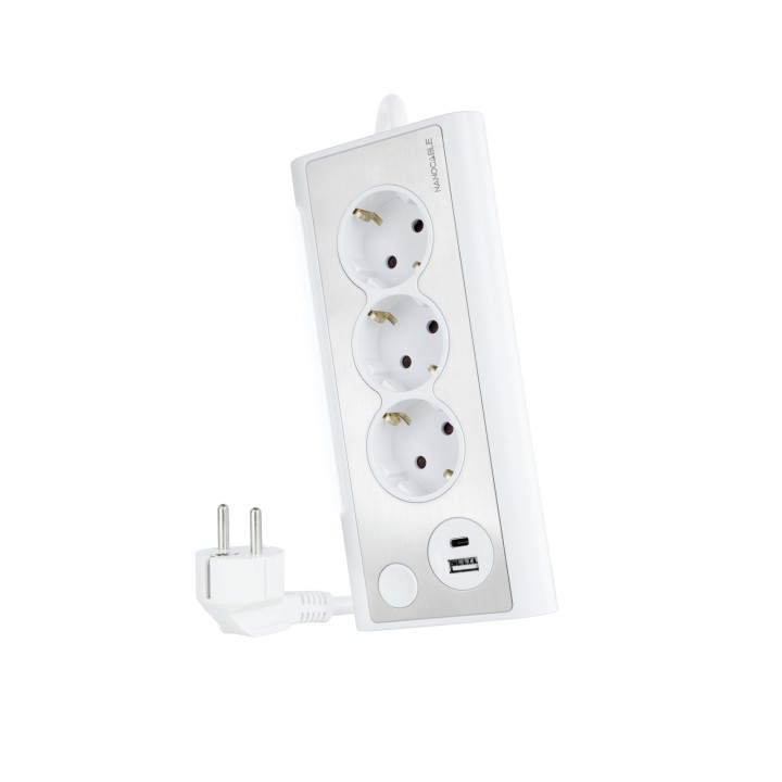 Regleta Nanocable 3xSchuko 2xUSB Blanca (10.37.0013-W)