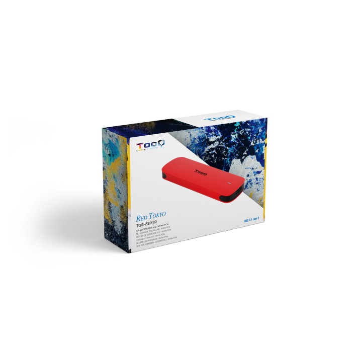 Caja TooQ SSD M.2/NVMe/PCIe USB-C 3.1 Roja (TQE-2201R)