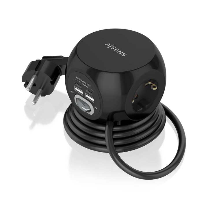 Regleta AISENS 3Schuko 4USB Interruptor(ASPS-2A2C05-BK)