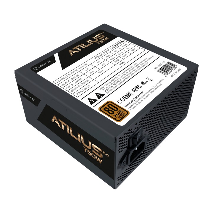 Fuente Unyka Atilius 2.0 ATX 750W 80+ Negra (UK212701)