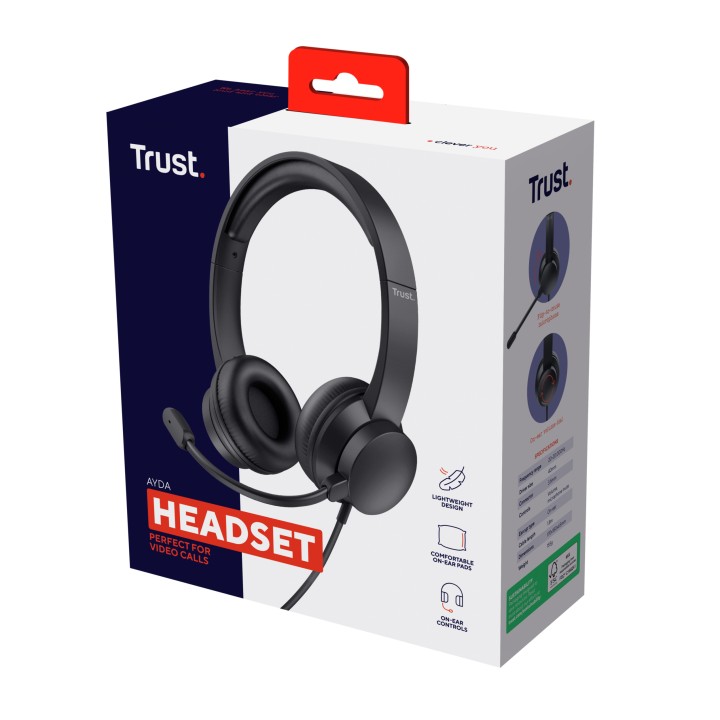 Auric+Micro Trust Ayda Supraurales 3.5mm Negros (25087)