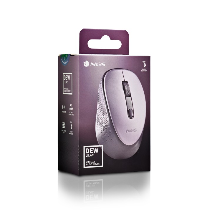 Ratón NGS Dew Lilac Wireless 1600dpi Lila (DEWLILAC)