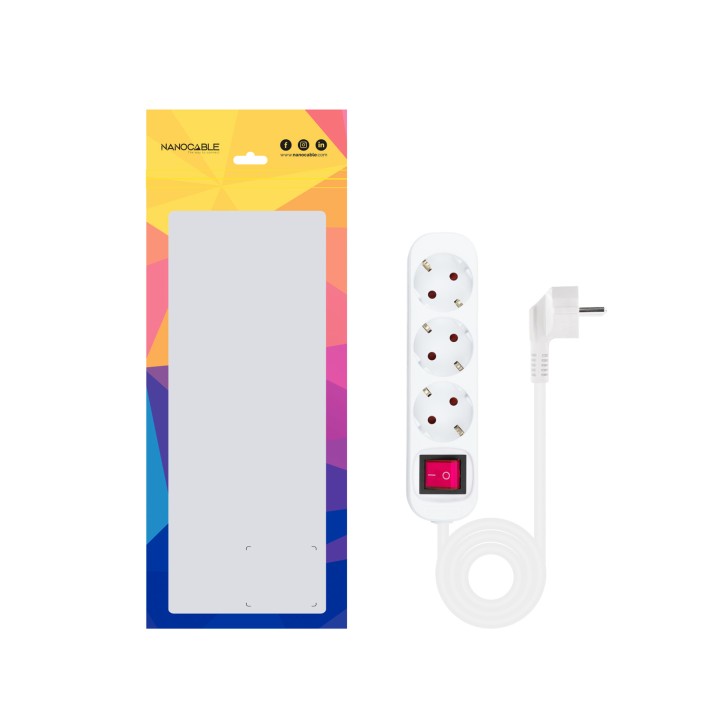 Regleta Nanocable 3xSchuko Interruptor (10.38.0003)